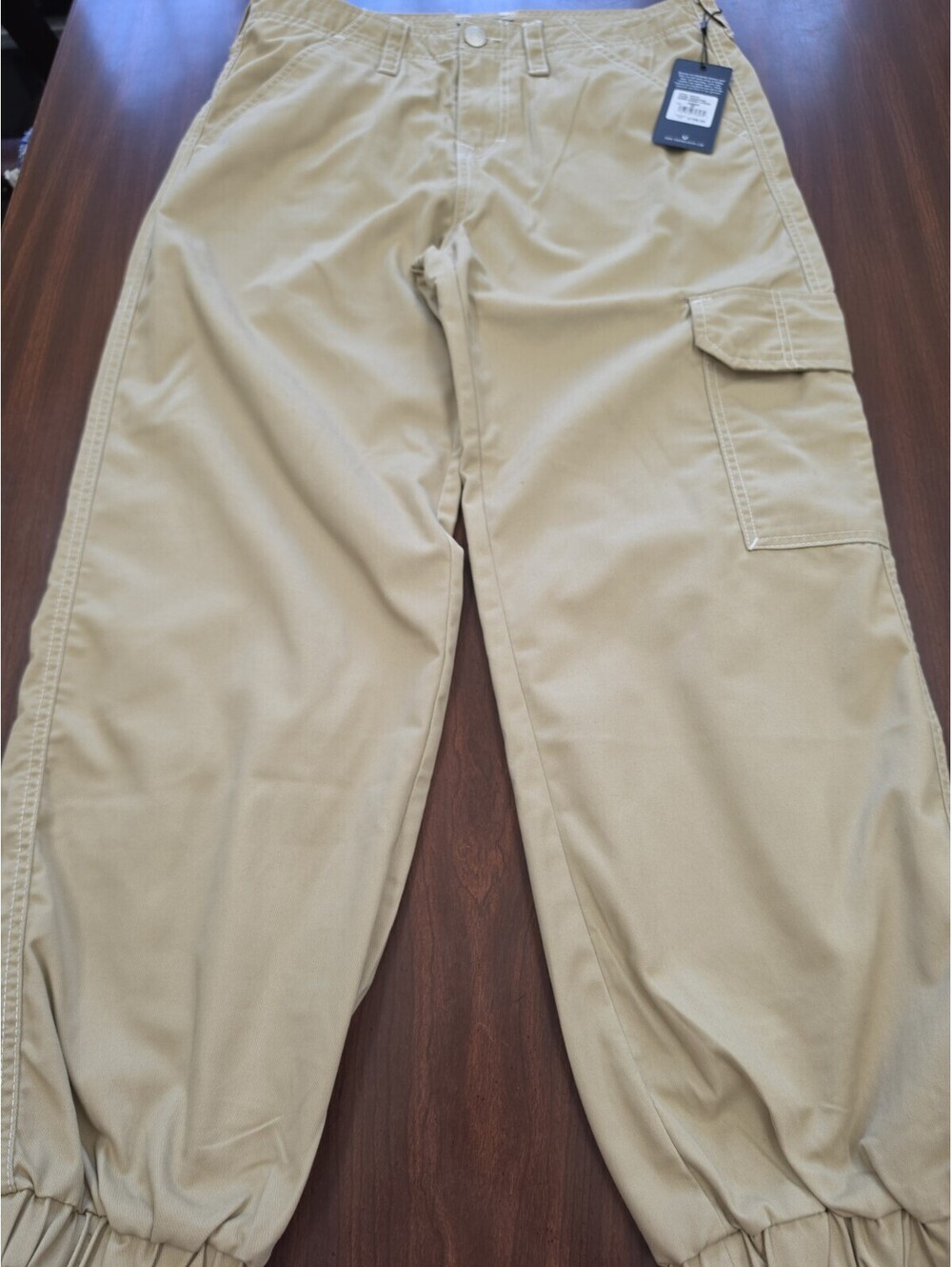 NWT True Religion Bobbi Baggy Cargo Jogger Pants Womens 30 Beige Y2K Utility